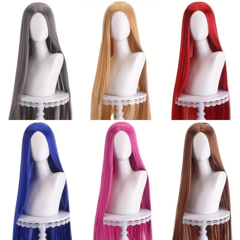 Colorful Long Straight Wig Synthetic Wig Anime Cosplay Wig