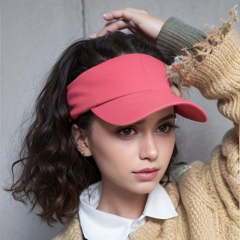 Wavy Hair Beach Visor Baseball Cap Wig for Women
