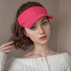 Wavy Hair Beach Visor Baseball Cap Wig for Women