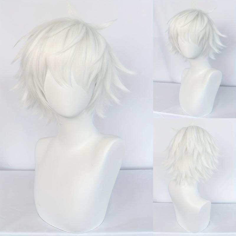 Short Silvery Spiky Wig Anime Cosplay Wig