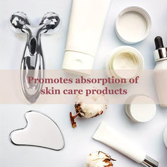 Stainless Steel Gua Sha & Face Roller Set - Face Massager & Sculpting Tool