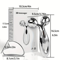 Stainless Steel Gua Sha & Face Roller Set - Face Massager & Sculpting Tool