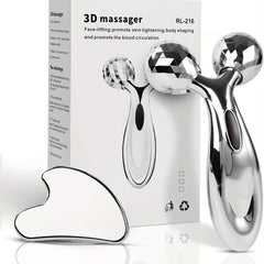 Stainless Steel Gua Sha & Face Roller Set - Face Massager & Sculpting Tool