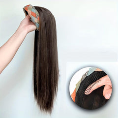 Colorful Headband Wig Long Straight Hair High Top U Shape Half Cover