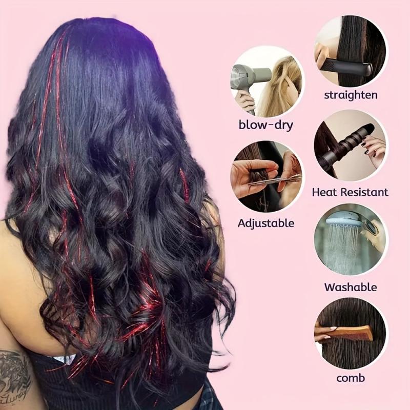 12 Colors Hair Tinsel Kit Strands With Tool Fairy Hair Tinsel Glitter