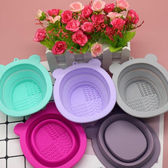 Little Bear Makeup Brush Cleaning Bowl Silicone Brush Cleaner