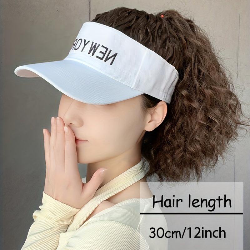 Ponytail Wig Baseball Cap With Hair - Adjustable Hat With Synthetic Curly Wig