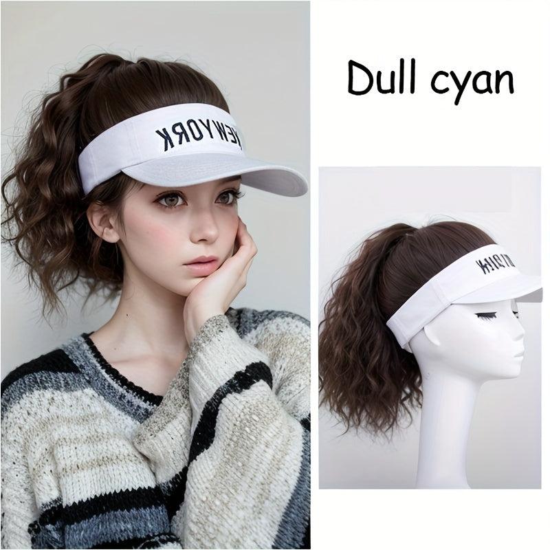 Ponytail Wig Baseball Cap With Hair - Adjustable Hat With Synthetic Curly Wig