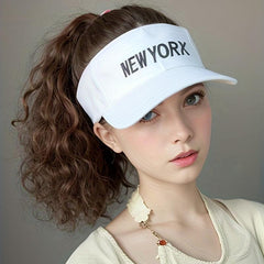 Ponytail Wig Baseball Cap With Hair - Adjustable Hat With Synthetic Curly Wig