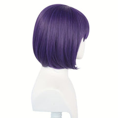 Purple Anime Cosplay Wig Short Bob with Bangs for Halloween Christmas