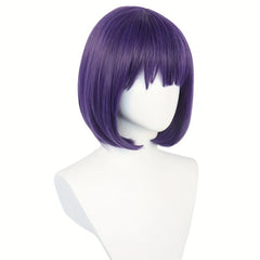 Purple Anime Cosplay Wig Short Bob with Bangs for Halloween Christmas