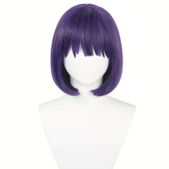 Purple Anime Cosplay Wig Short Bob with Bangs for Halloween Christmas