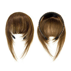 Braided Headband Straight Human Hair Topper with Bangs