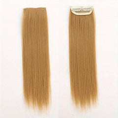 Long Straight Clip In Hair Extensions One Piece High Temp Fiber Natural Look