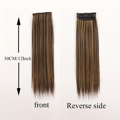 Long Straight Clip In Hair Extensions One Piece High Temp Fiber Natural Look