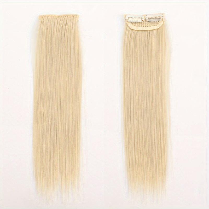 Long Straight Clip In Hair Extensions One Piece High Temp Fiber Natural Look