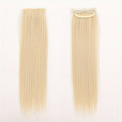 Long Straight Clip In Hair Extensions One Piece High Temp Fiber Natural Look