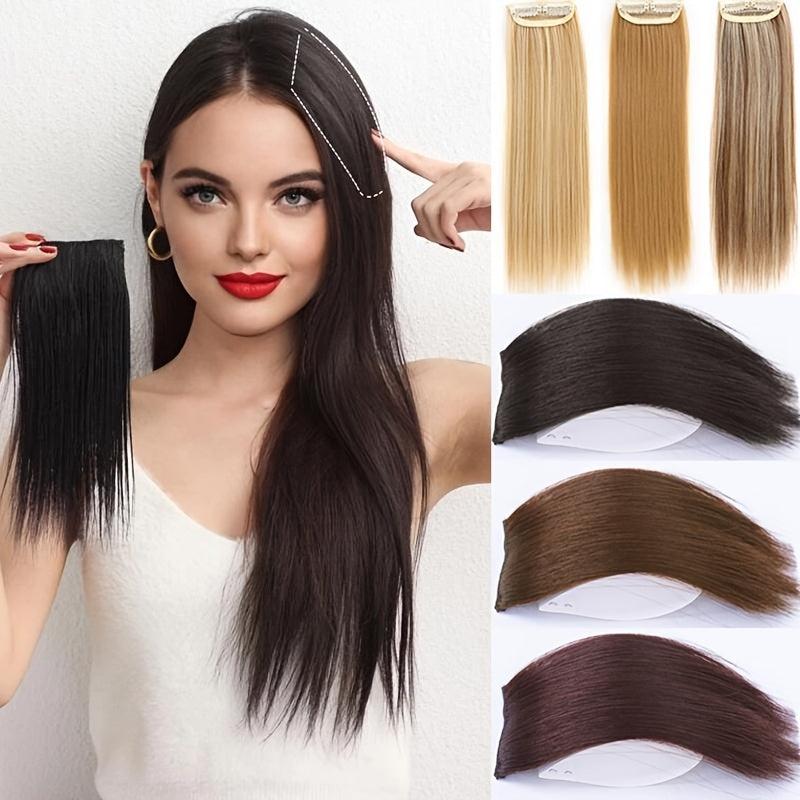 Long Straight Clip In Hair Extensions One Piece High Temp Fiber Natural Look