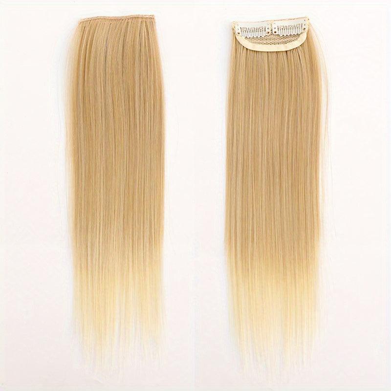 Long Straight Clip In Hair Extensions One Piece High Temp Fiber Natural Look