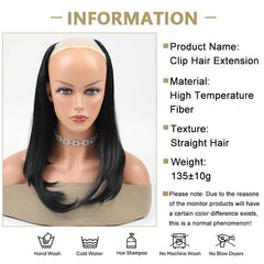 U Shaped Short Straight Hair Pieces Invisible Clip In Hair Pad Hair Extension