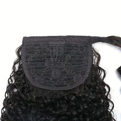 Kinky Curly Human Hair Ponytail Extension 20-32-71-12 cm Natural