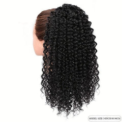 Kinky Curly Human Hair Ponytail Extension 20-32-71-12 cm Natural