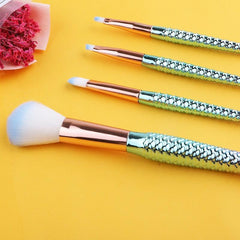 Mermaid Makeup Brushes Set Cosmetic Powder Eye Shadow Foundation Blush Brush