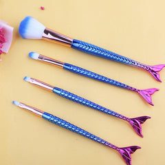 Mermaid Makeup Brushes Set Cosmetic Powder Eye Shadow Foundation Blush Brush