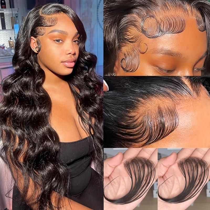 2pcs Human Hair Baby Hair Invisible Hairline Natural Look for Daily Use