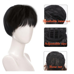 Short Straight Hair Men's Wig Synthetic Wig for Role Play Party