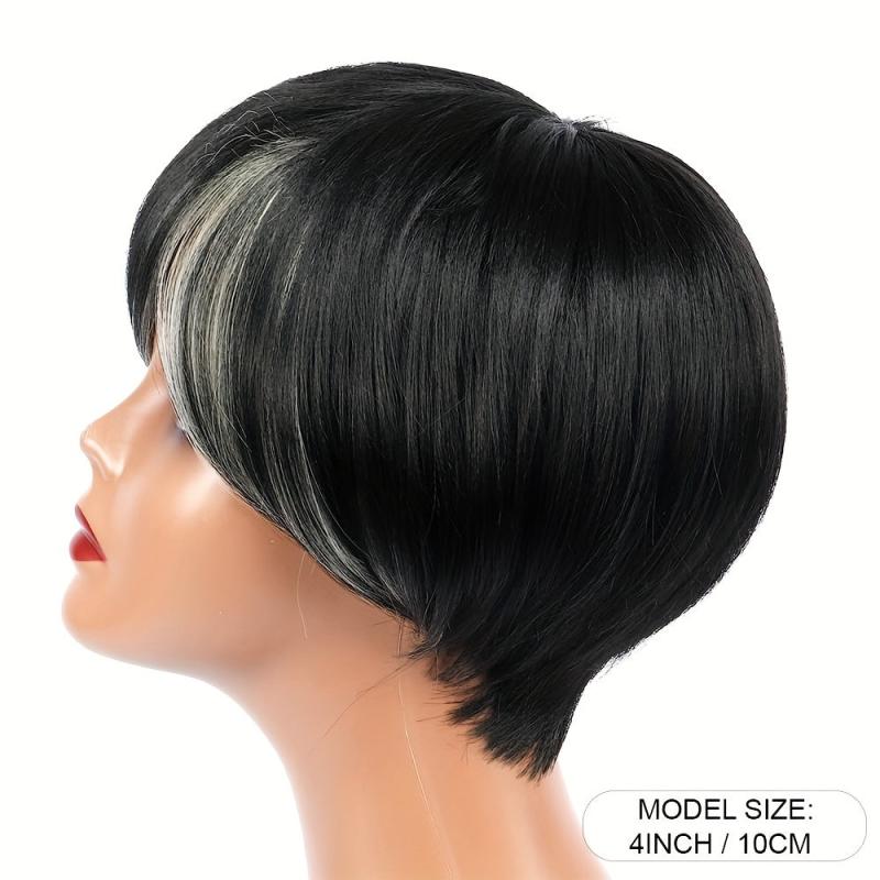Short Pixie Cut Wigs With Side Bangs Natural Daily Costume Wig For Women