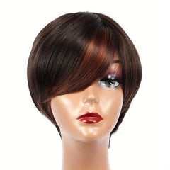 Short Pixie Cut Wigs With Side Bangs Natural Daily Costume Wig For Women