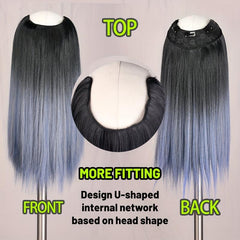 5 Clip In Hair Extensions Synthetic Fiber Hair Blonde Natural Hairstyle