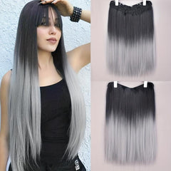 5 Clip In Hair Extensions Synthetic Fiber Hair Blonde Natural Hairstyle