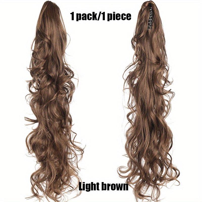 12 cm Long Curly Wavy Ponytail Extensions Claw Clip Synthetic Hair for Women