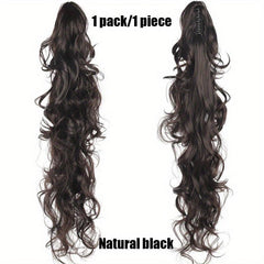 12 cm Long Curly Wavy Ponytail Extensions Claw Clip Synthetic Hair for Women