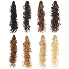 12 cm Long Curly Wavy Ponytail Extensions Claw Clip Synthetic Hair for Women