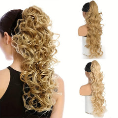 12 cm Long Curly Wavy Ponytail Extensions Claw Clip Synthetic Hair for Women