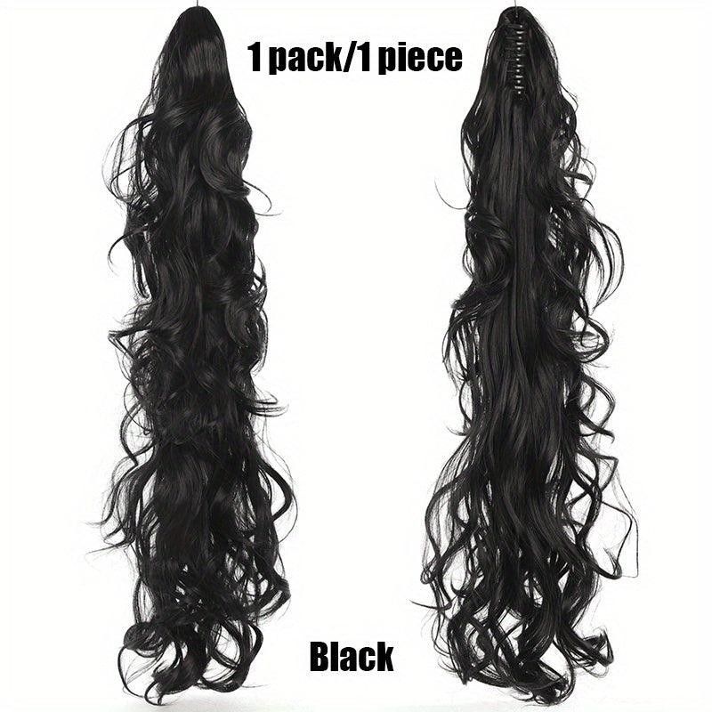 12 cm Long Curly Wavy Ponytail Extensions Claw Clip Synthetic Hair for Women