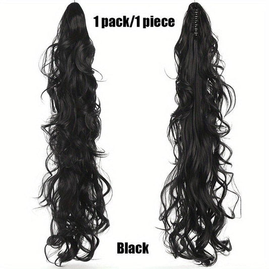 12 cm Long Curly Wavy Ponytail Extensions Claw Clip Synthetic Hair for Women