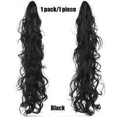 12 cm Long Curly Wavy Ponytail Extensions Claw Clip Synthetic Hair for Women