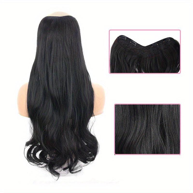 Curly Wavy One Piece Hair Pieces V Shape Big Wave Hair Extensions