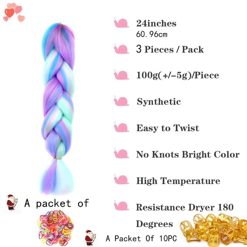 4 Colors Mix Braiding Hair Extensions Jumbo Hair 3pcs Lot 60 96 Cm Synthetic