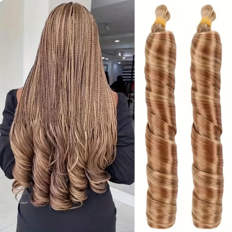 Spiral Curls Crochet Hair Extensions Pre Stretched French Curls Hair Bulk