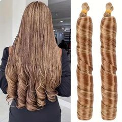 Spiral Curls Crochet Hair Extensions Pre Stretched French Curls Hair Bulk