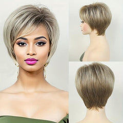 Short Wavy Curly Synthetic Fiber Wigs for Women