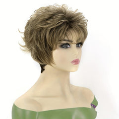 Short Wavy Curly Synthetic Fiber Wigs for Women