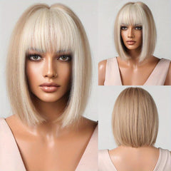 Short Straight Wigs With Bangs for Daily Party or Cosplay Use WL1031