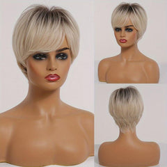 Short Layered Pixie Cut Wig 20-32cm Straight Hair Synthetic Hair Replacement