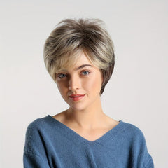 Short Layered Pixie Cut Wig 20-32cm Straight Hair Synthetic Hair Replacement